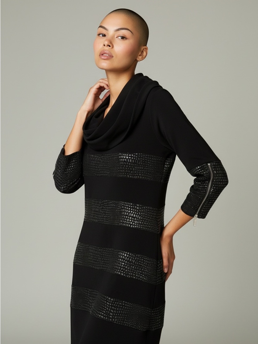 Frank Lyman Design Black Embellished Mini Dress Size Medium Like New